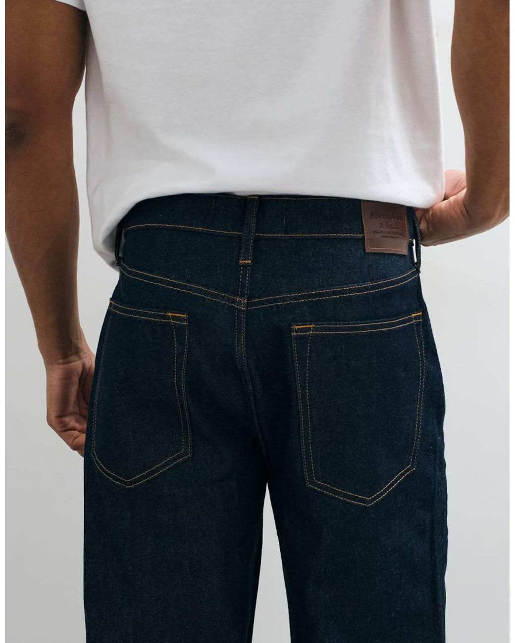 Abercrombie & Fitch White baggy Fit Jeans for men