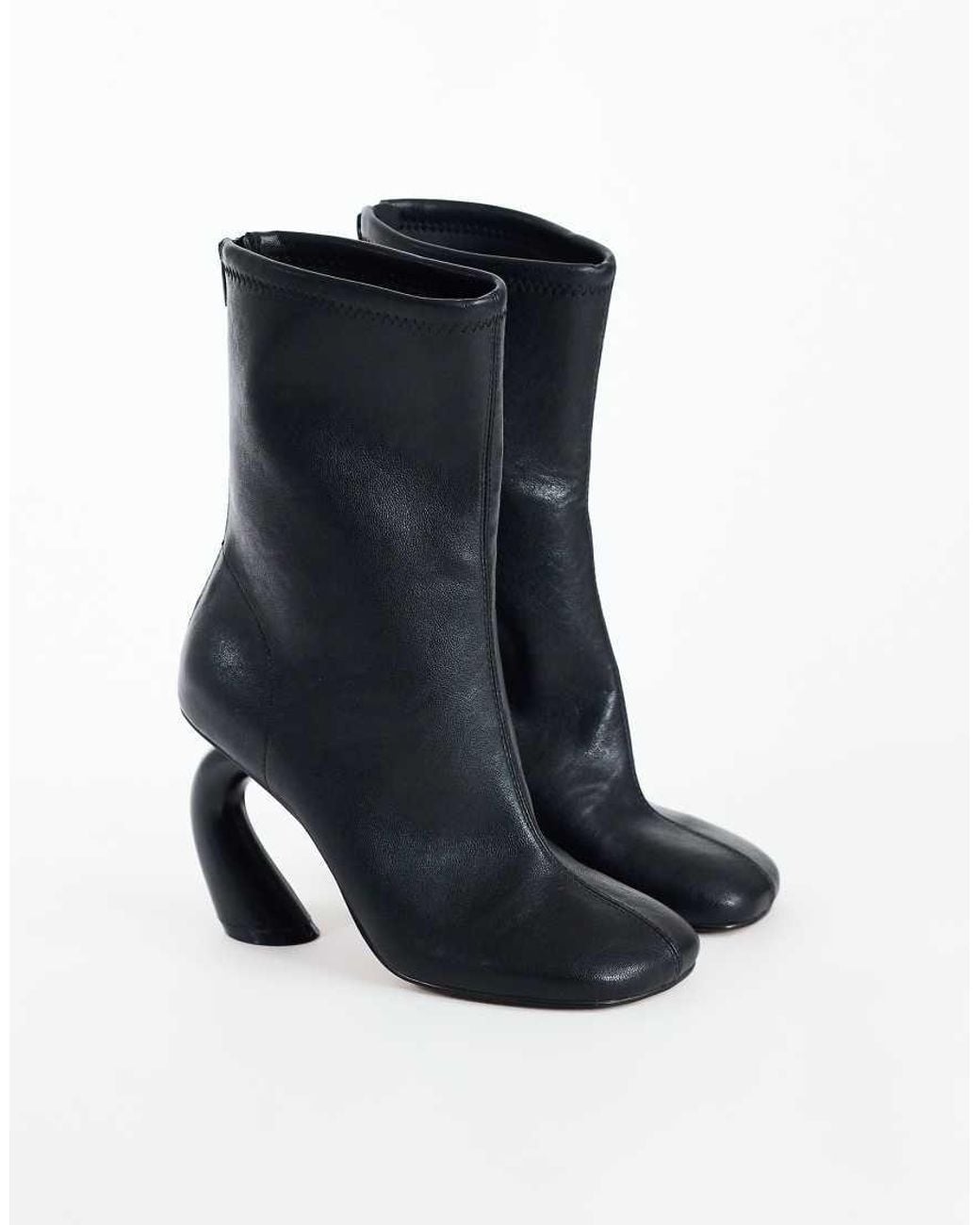 TOPSHOP Black Kendal Structured Heel Sock Boot