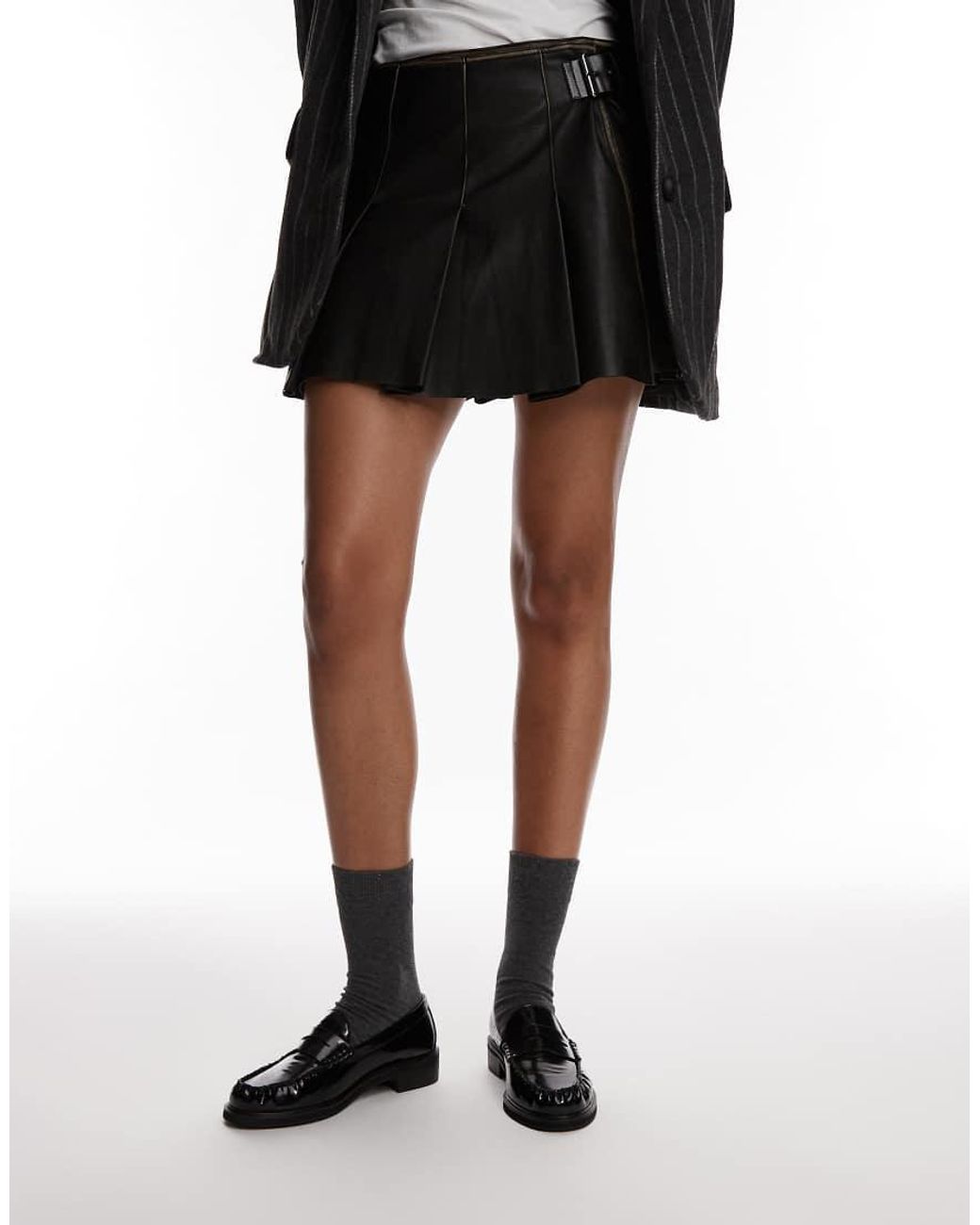 TOPSHOP Brown Carter Loafers With Ruched Detail