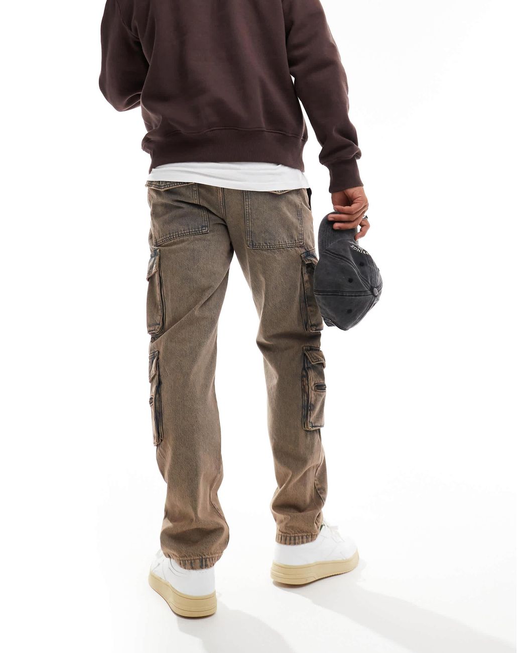 Only & Sons Black Edge Straight Cargo Pants for men