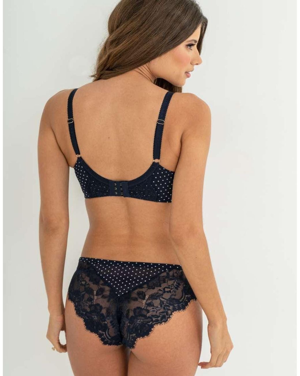 Pour Moi Blue Bliss Printed Mesh Non Padded Side Support Bra
