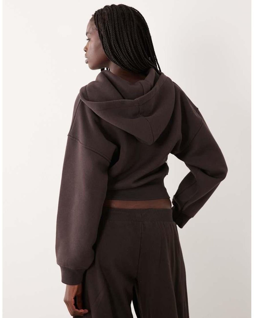 Tala Brown Cocoon Zip Through Hoodie