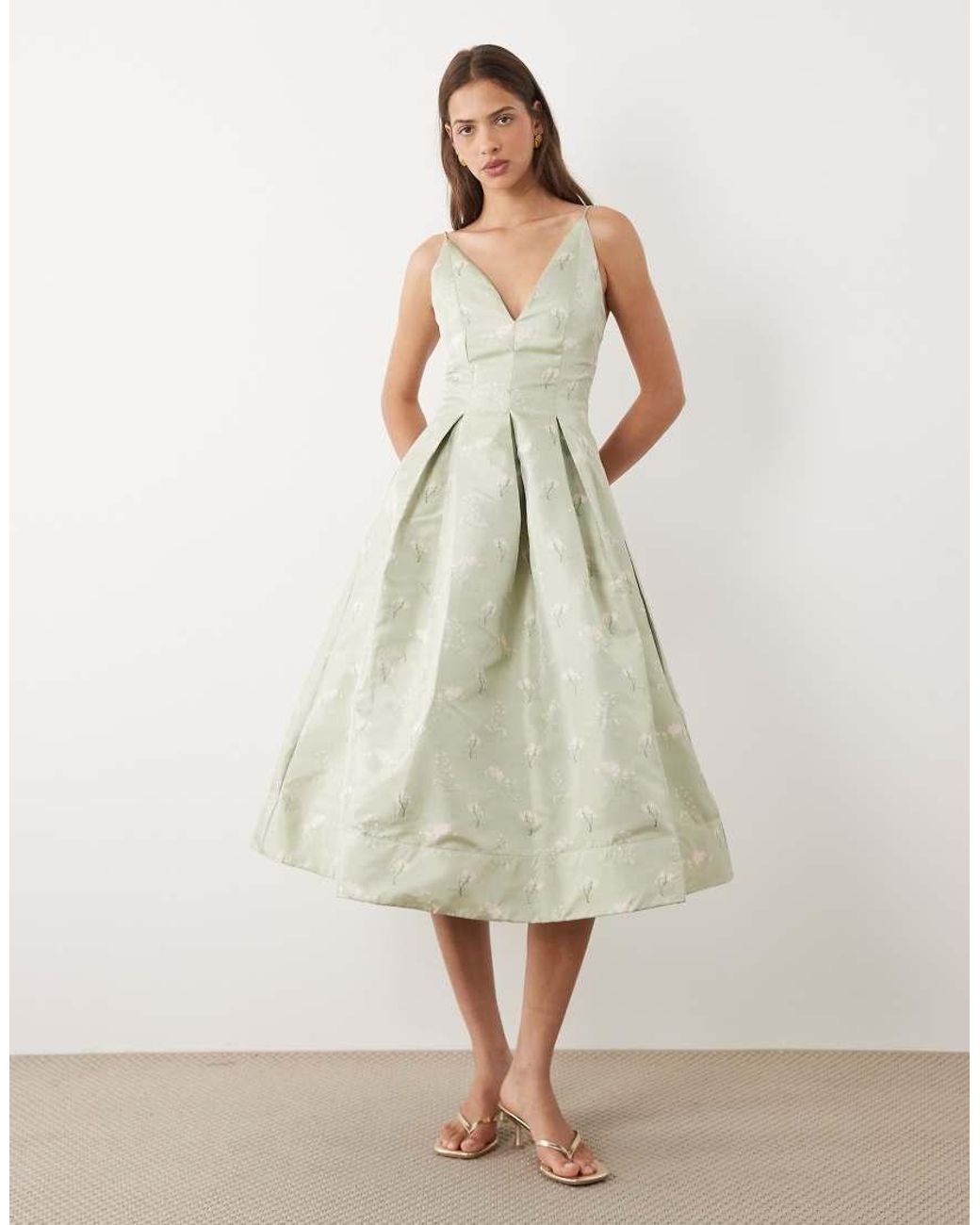 True Decadence Natural Cami Midi Skater Dress