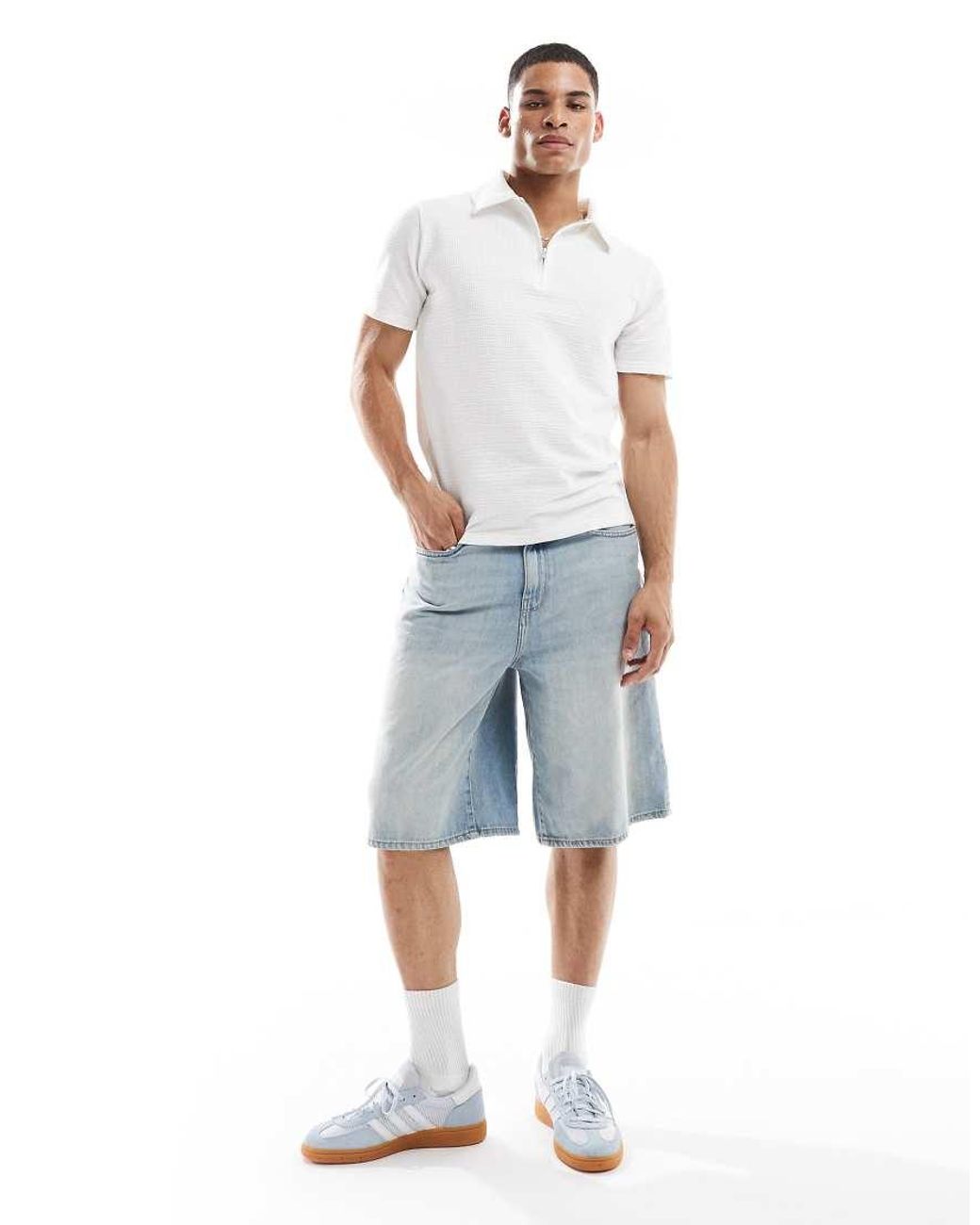 Only & Sons Blue Baggy Fit Denim Short for men