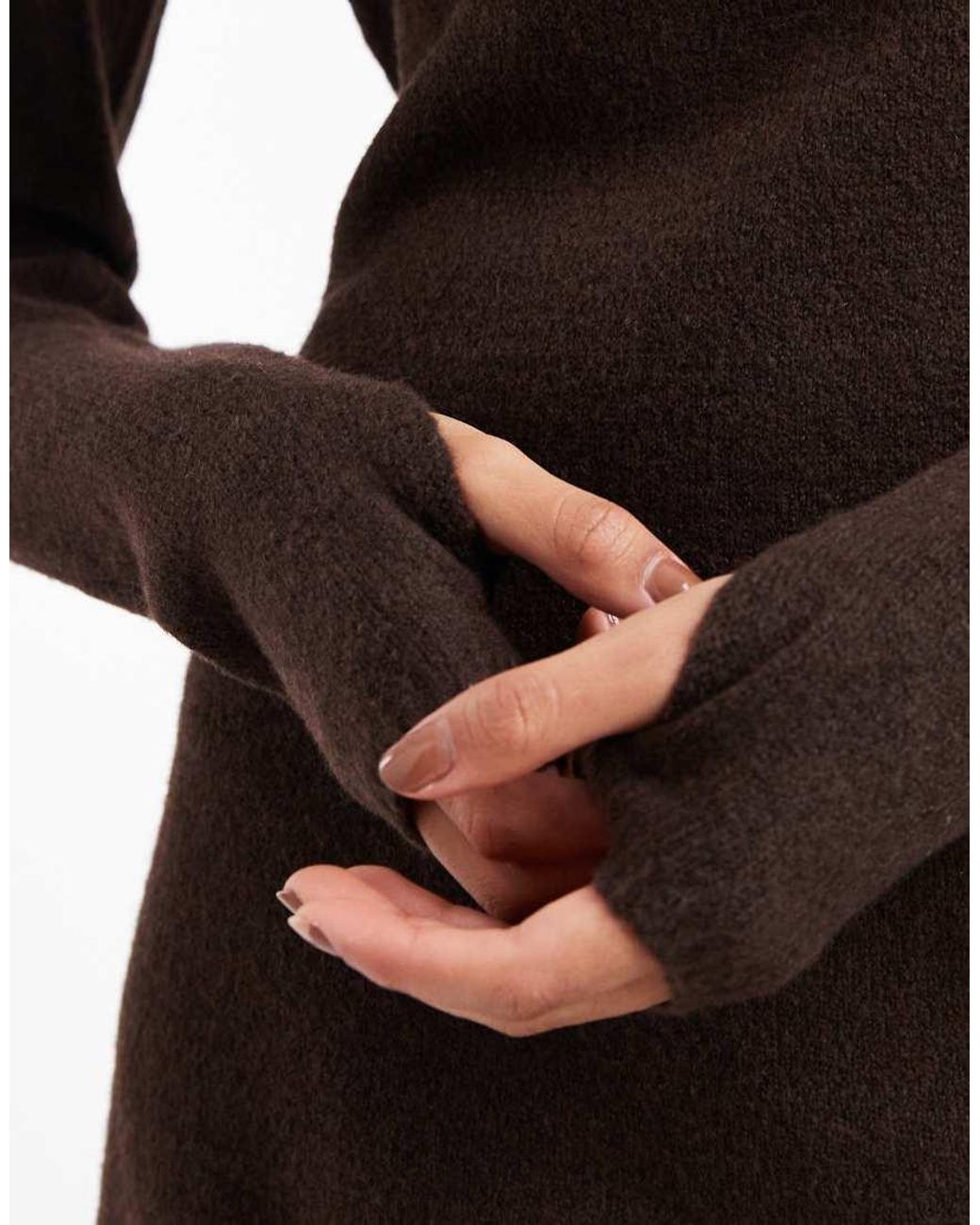 Pieces Black Long Sleeve Knitted Mini Dress