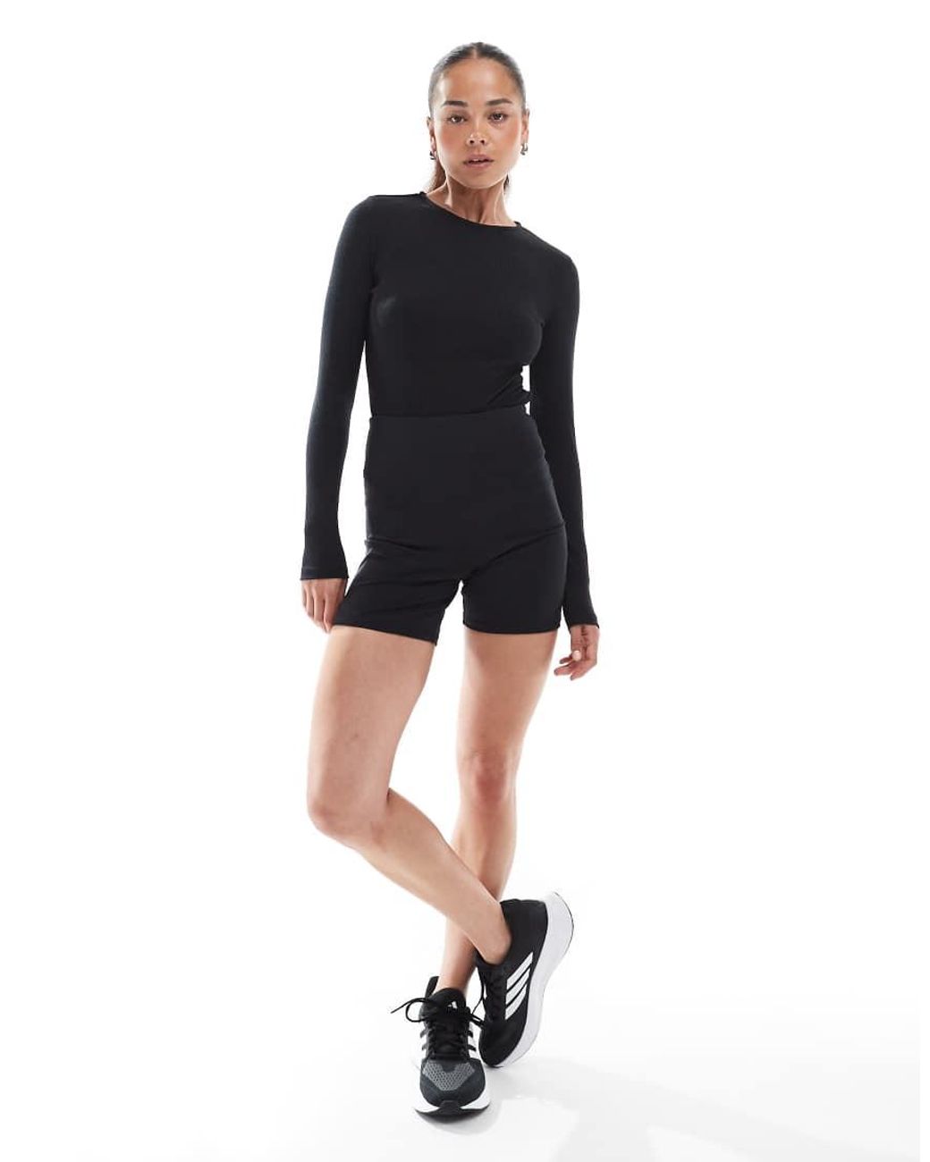 agon® Black Open Back Bodysuit