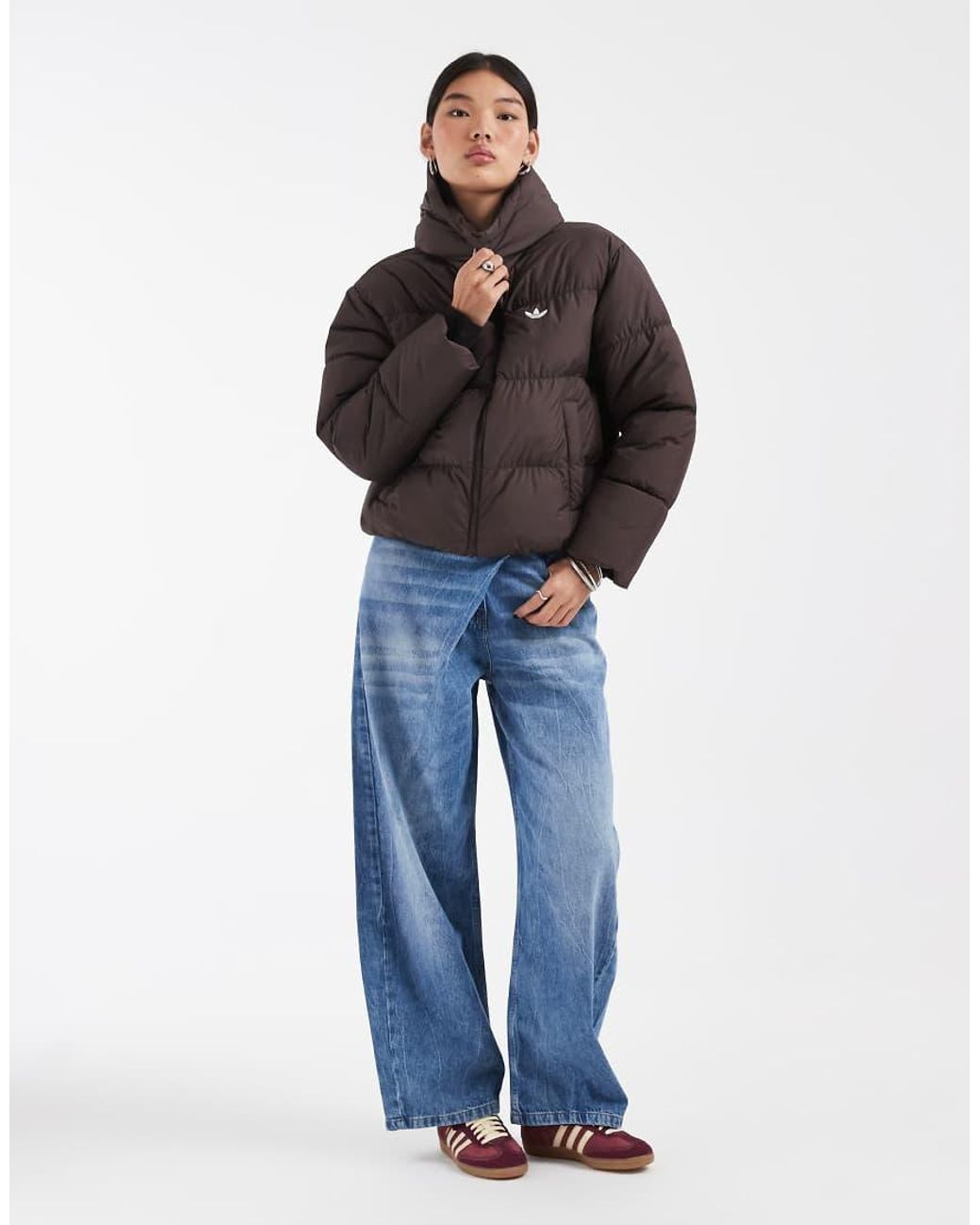 Adidas Originals Brown Padded Hooded Jacket