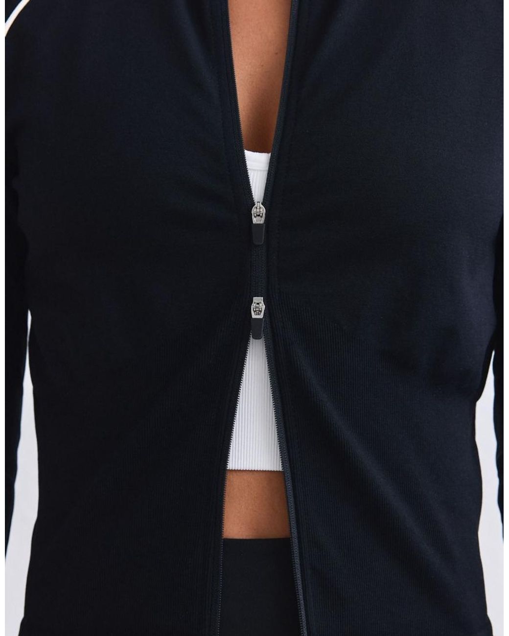 Aim'n Blue Shape Seamless Contrast Zip Jacket