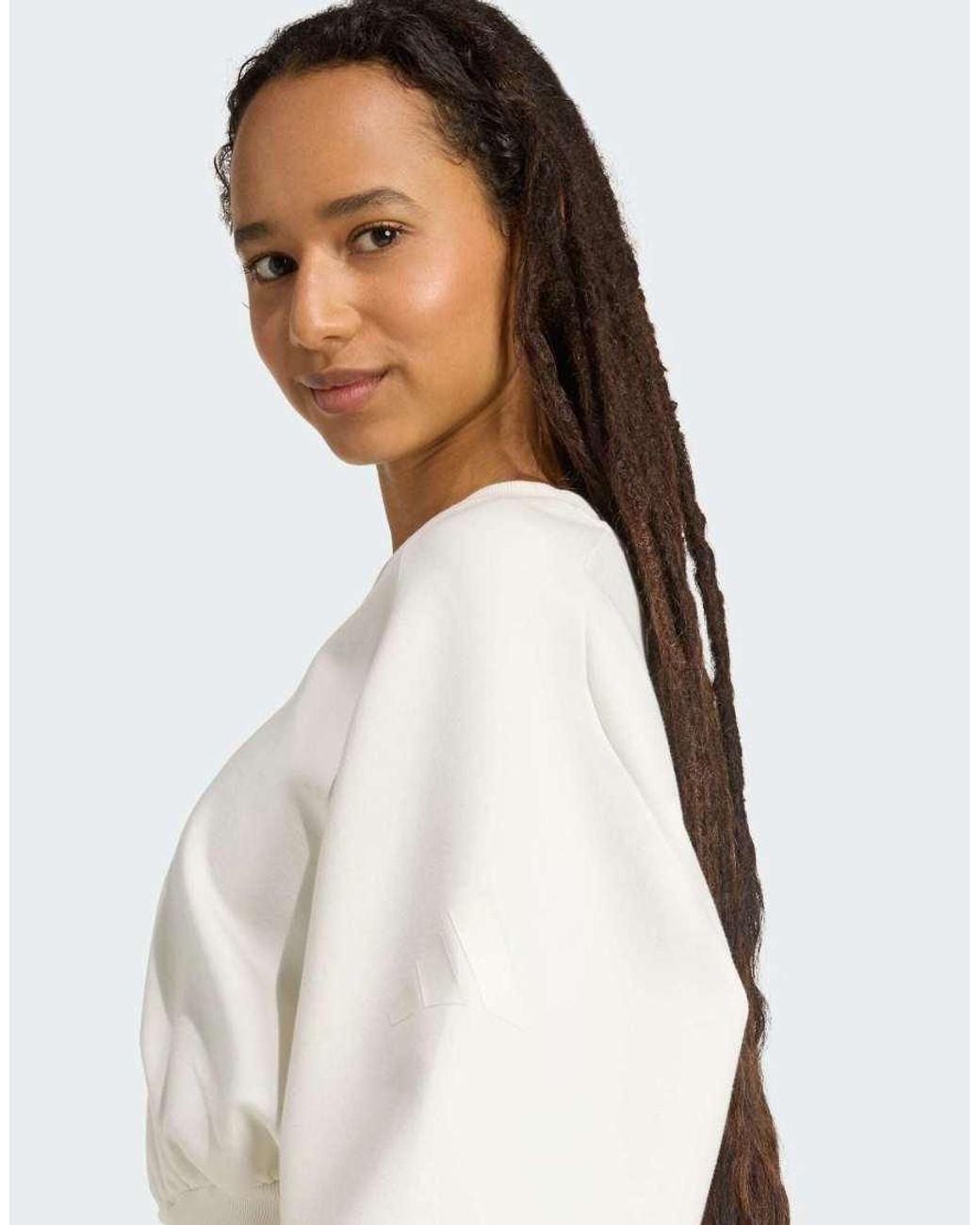 Adidas Originals White Soft Lux Loose Sweatshirt