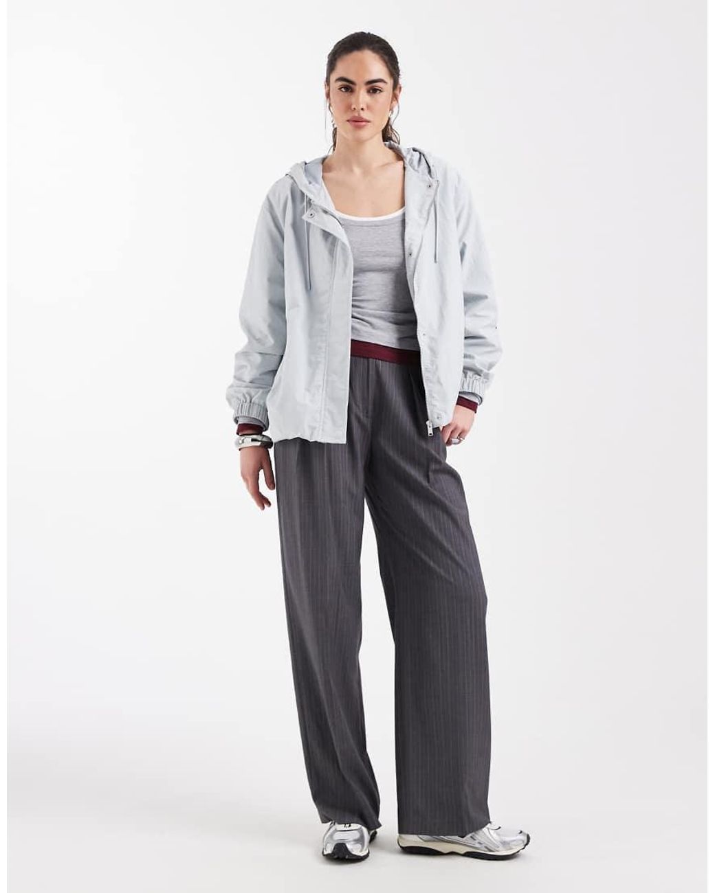 ASOS White Bubble Hem Rain Bomber Jacket