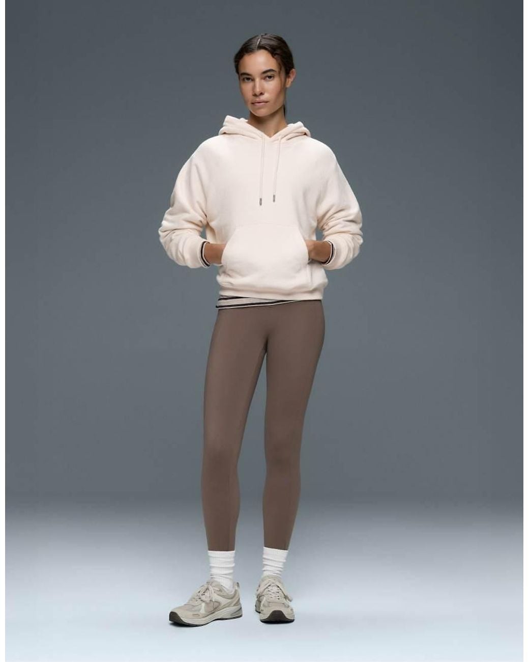 Oysho Brown High-rise Compressive Ankle-length leggings With Pocket