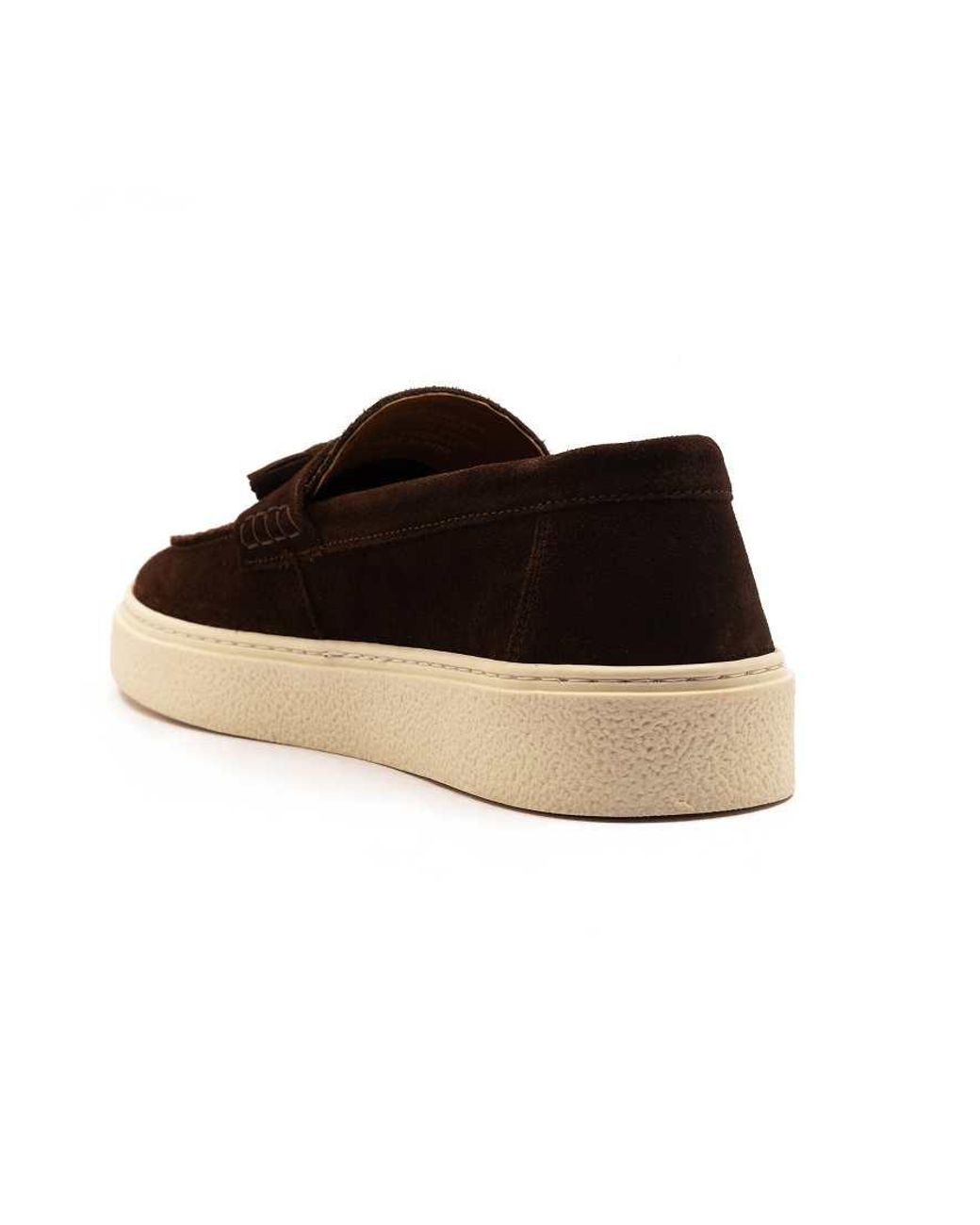 OFF THE HOOK Brown 'Rory' Loafer Tassel Casual Slip-On Suede Leather Shoes for men