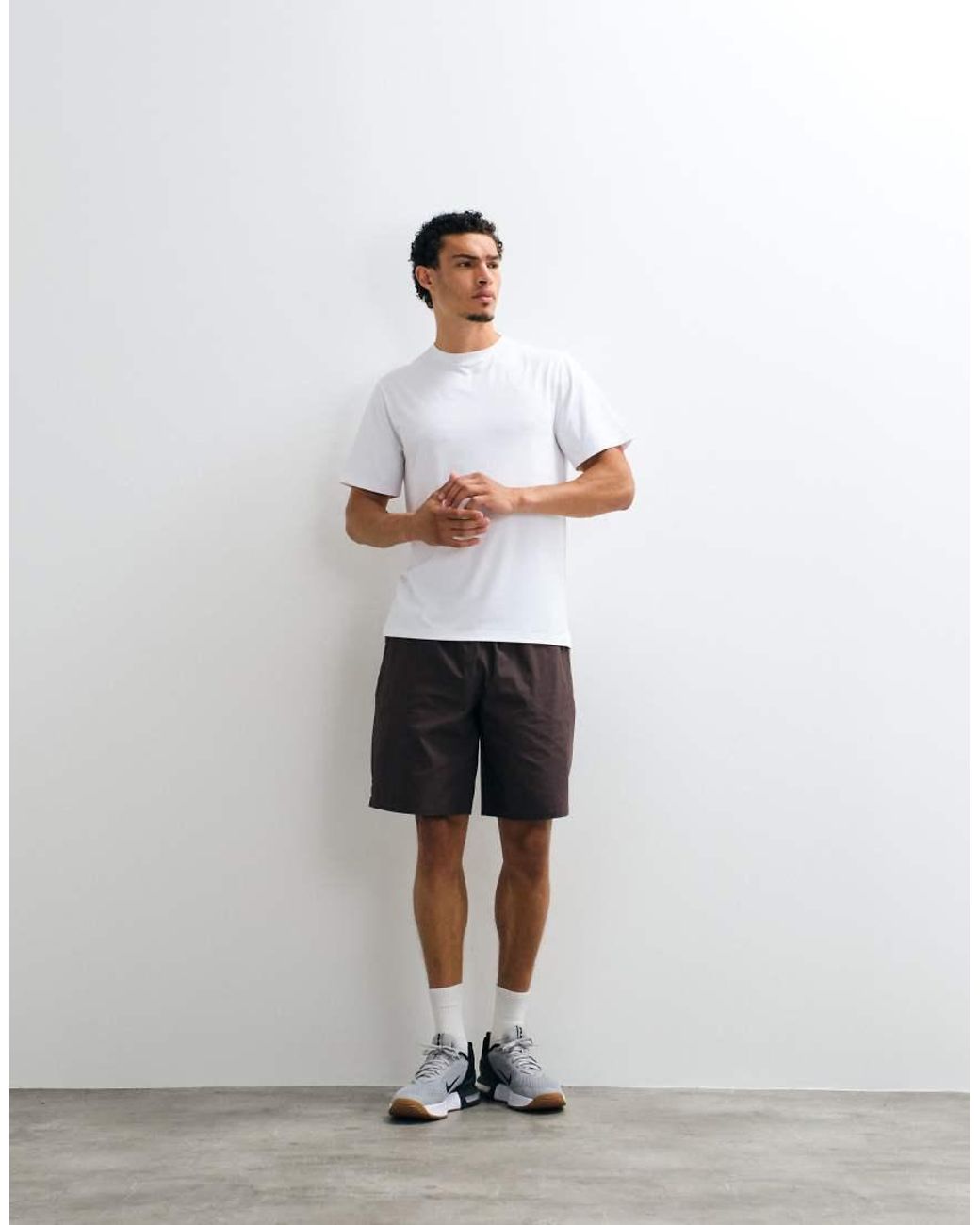 4505 Black Wide Leg Cotton Ripstop 10 Inch Lifting Shorts With Zip Pockets for men