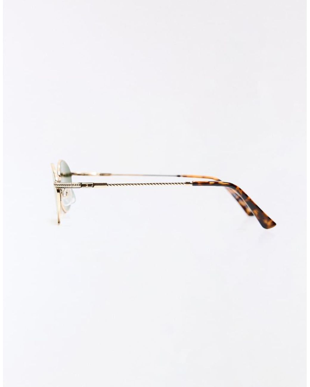 Bershka Green Oval Sunglasses for men