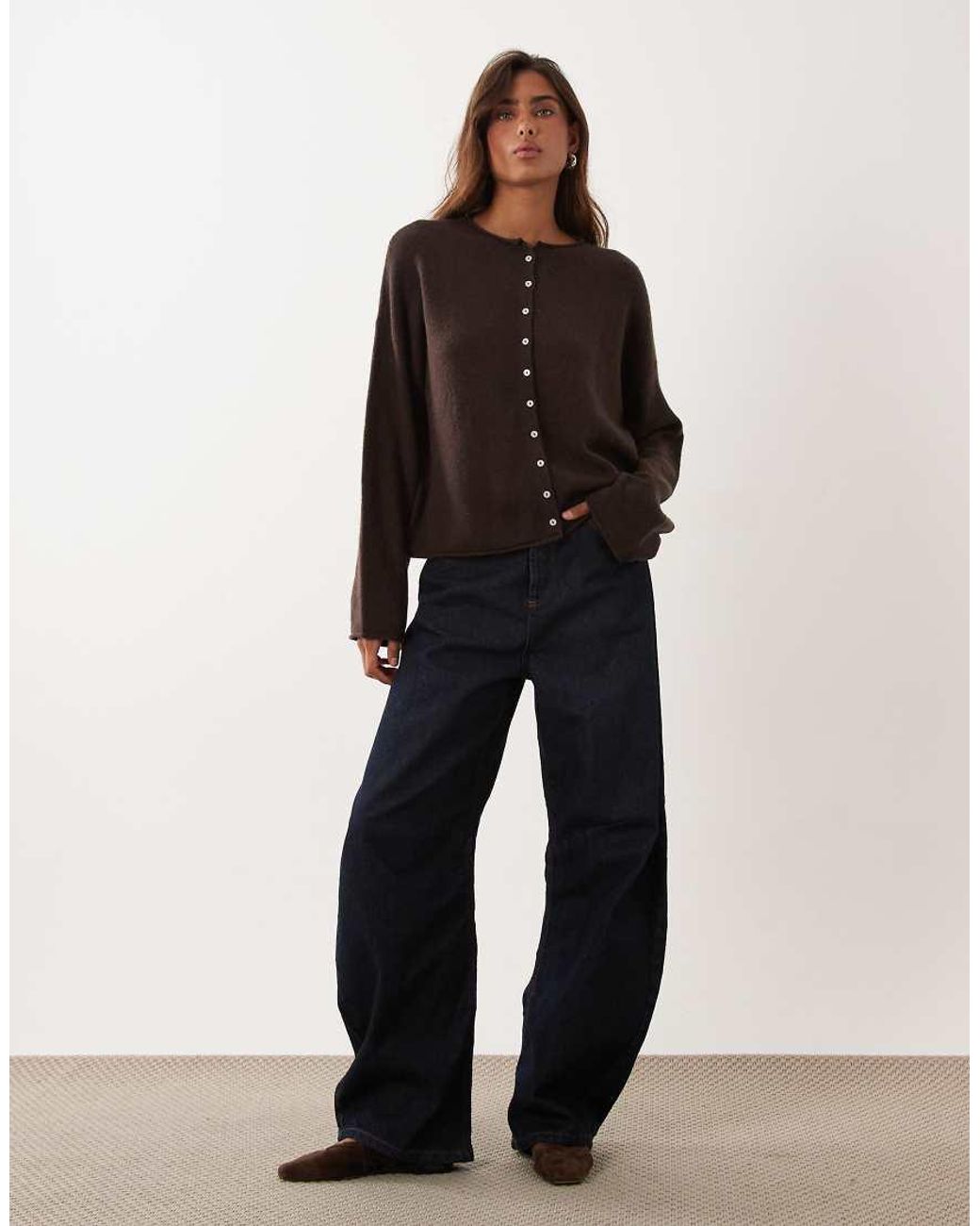 Abercrombie & Fitch Brown Knitted Lightweight Cardigan