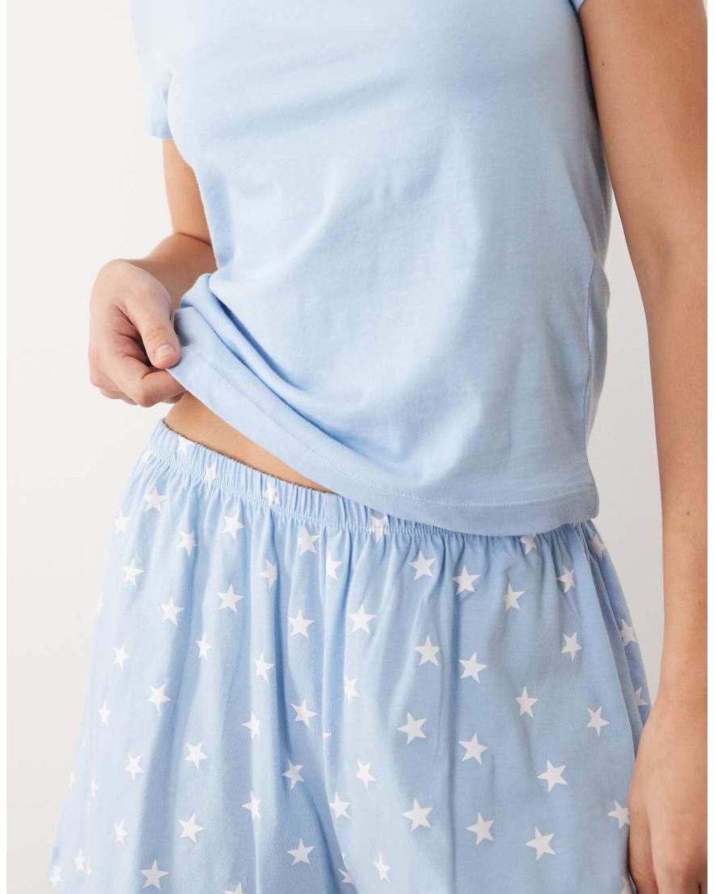 ASOS Blue Baby Tee & Pyjama Short Set