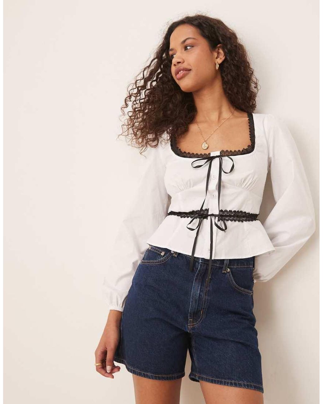 Glamorous Blue Square Neck Tops