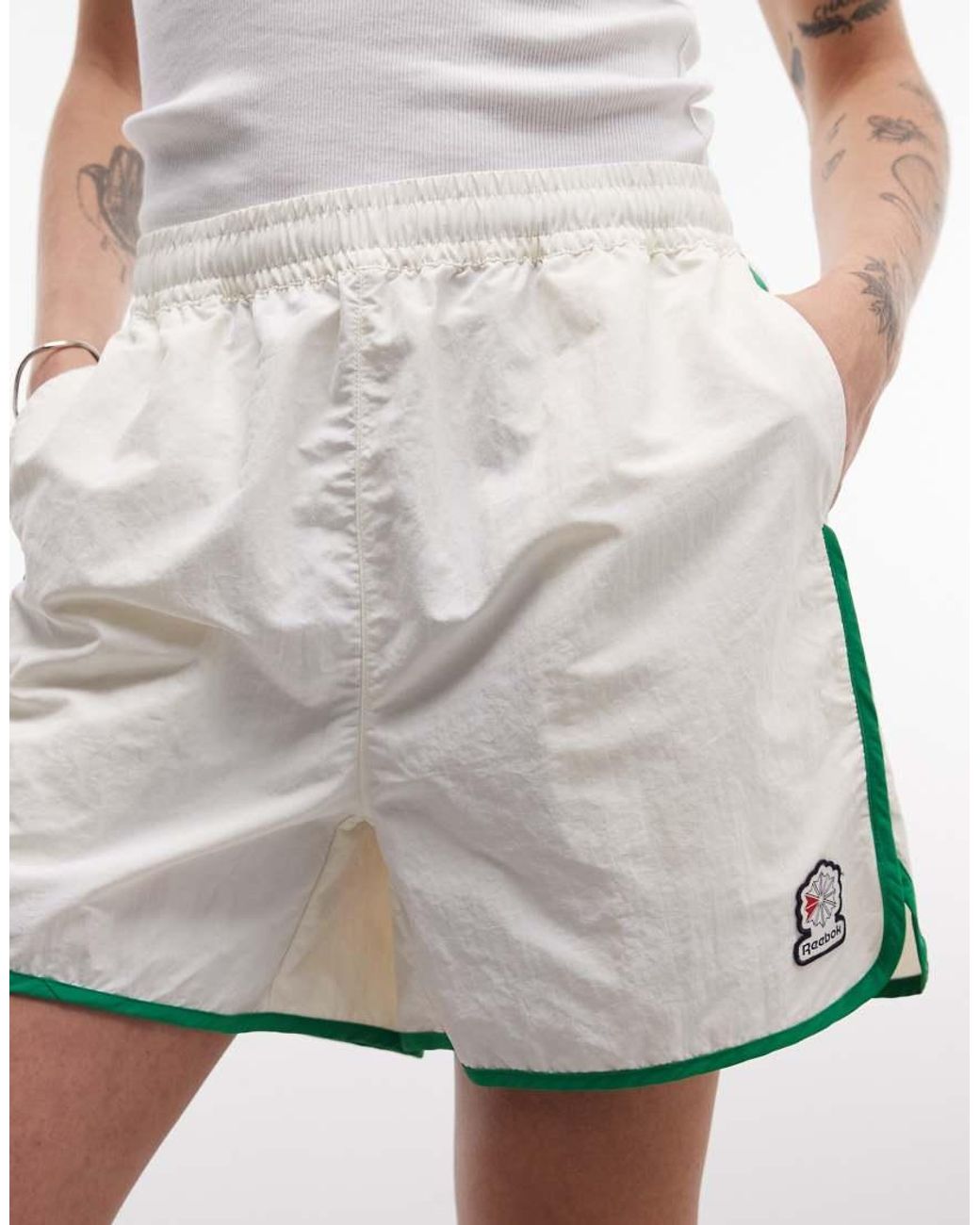 Reebok White 4" Woven Shorts for men