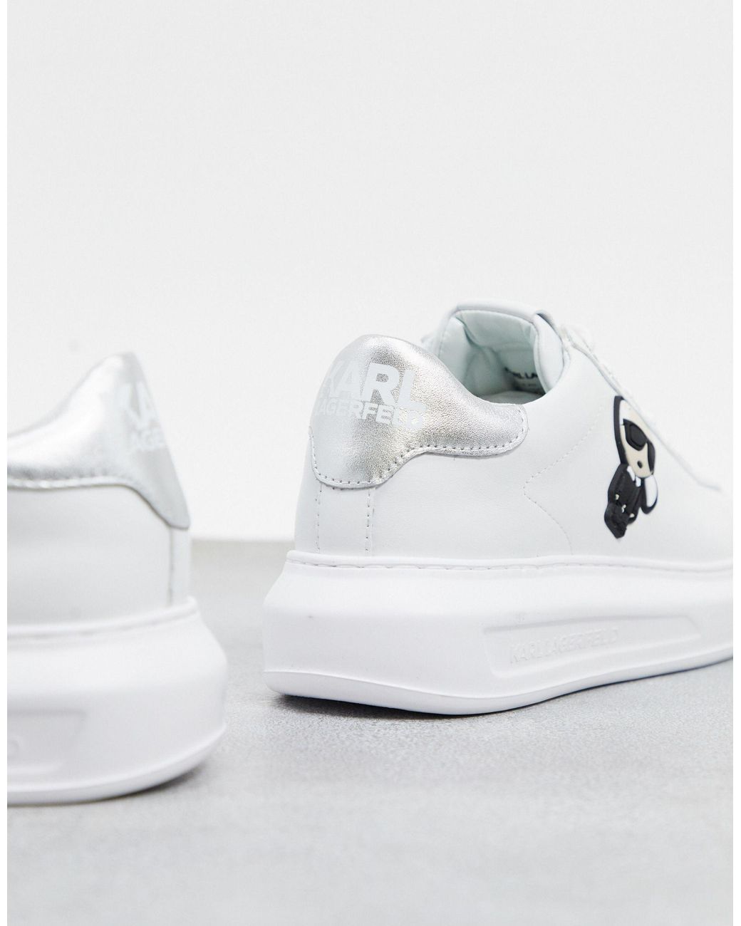 white platform leather trainers