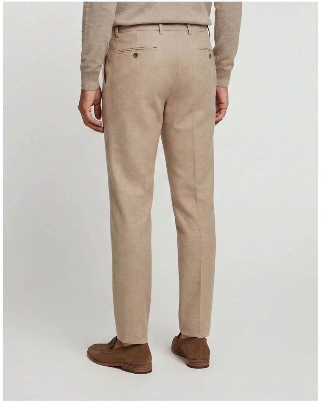 Harry Brown Natural Adam Wool Tweed Suit Trousers for men