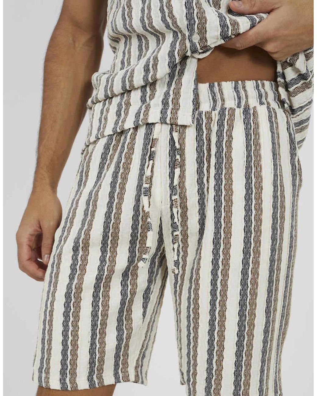 Brave Soul White Striped Shorts for men