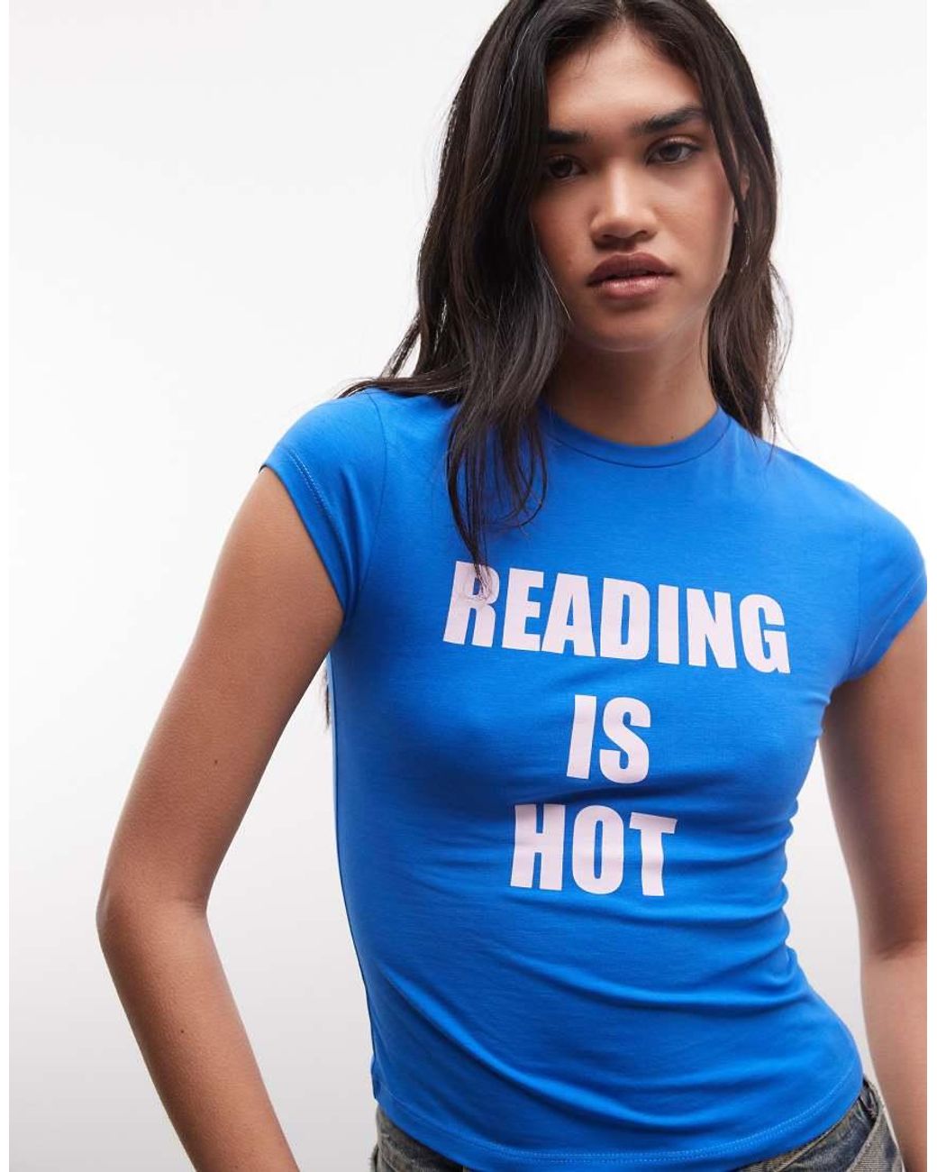 Collusion Blue Reading Is Hot Graphic Baby Tee