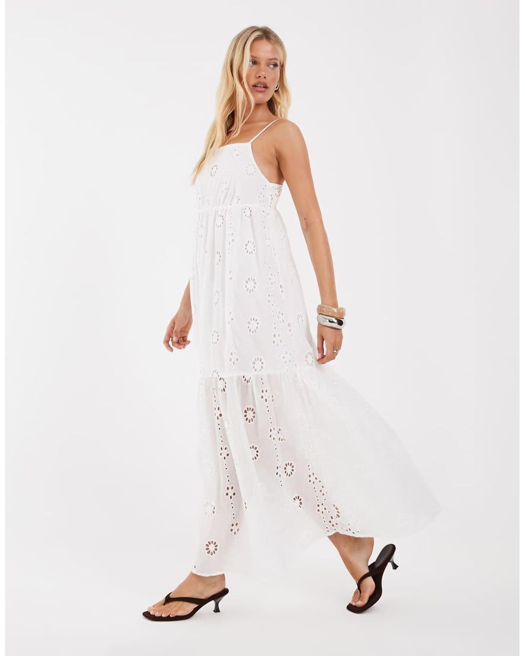 Object White Cutwork Broderie Cami Maxi Dress