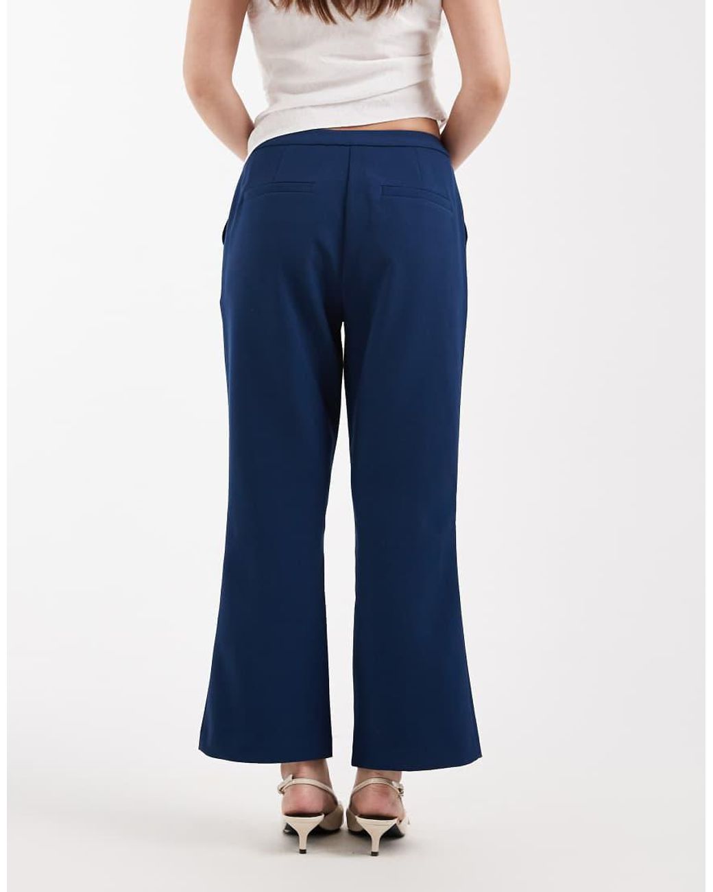 ASOS Blue Petite Tailored Kick Flare Pants