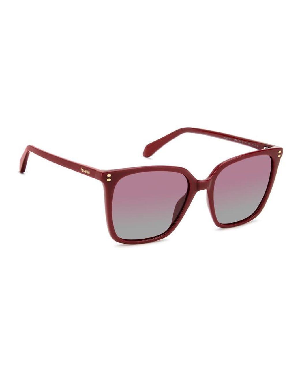 Polaroid Sunglasses Red Oversized Square Sunglasses With Shaded Polarized Lenses