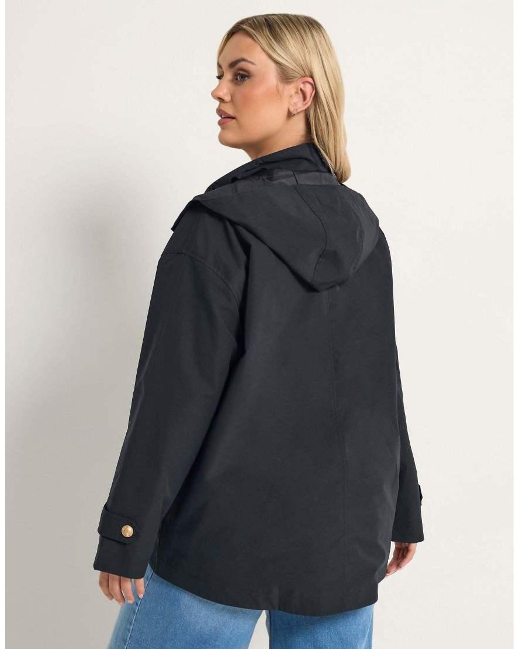 Yours Clothing Blue Military Button Jacket
