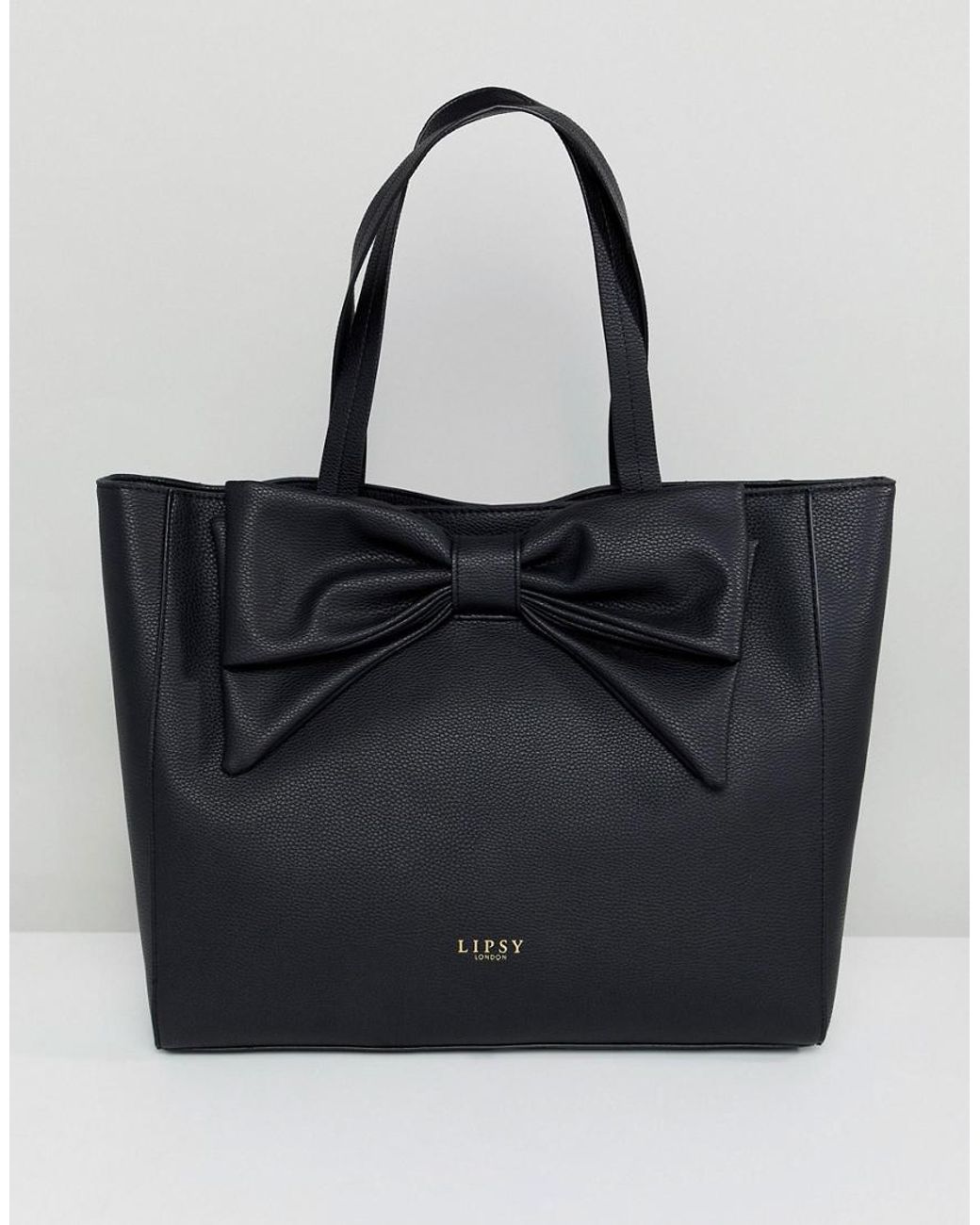 Lipsy Bow Shopper Bag In Black | Lyst UK