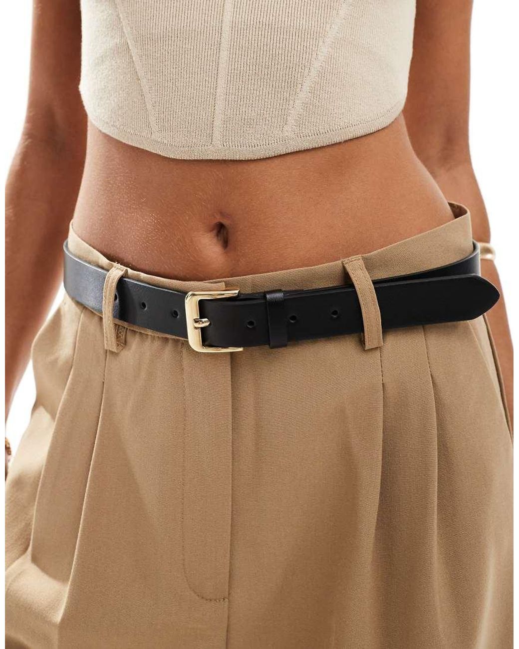 Pieces Brown Leather Look Belt