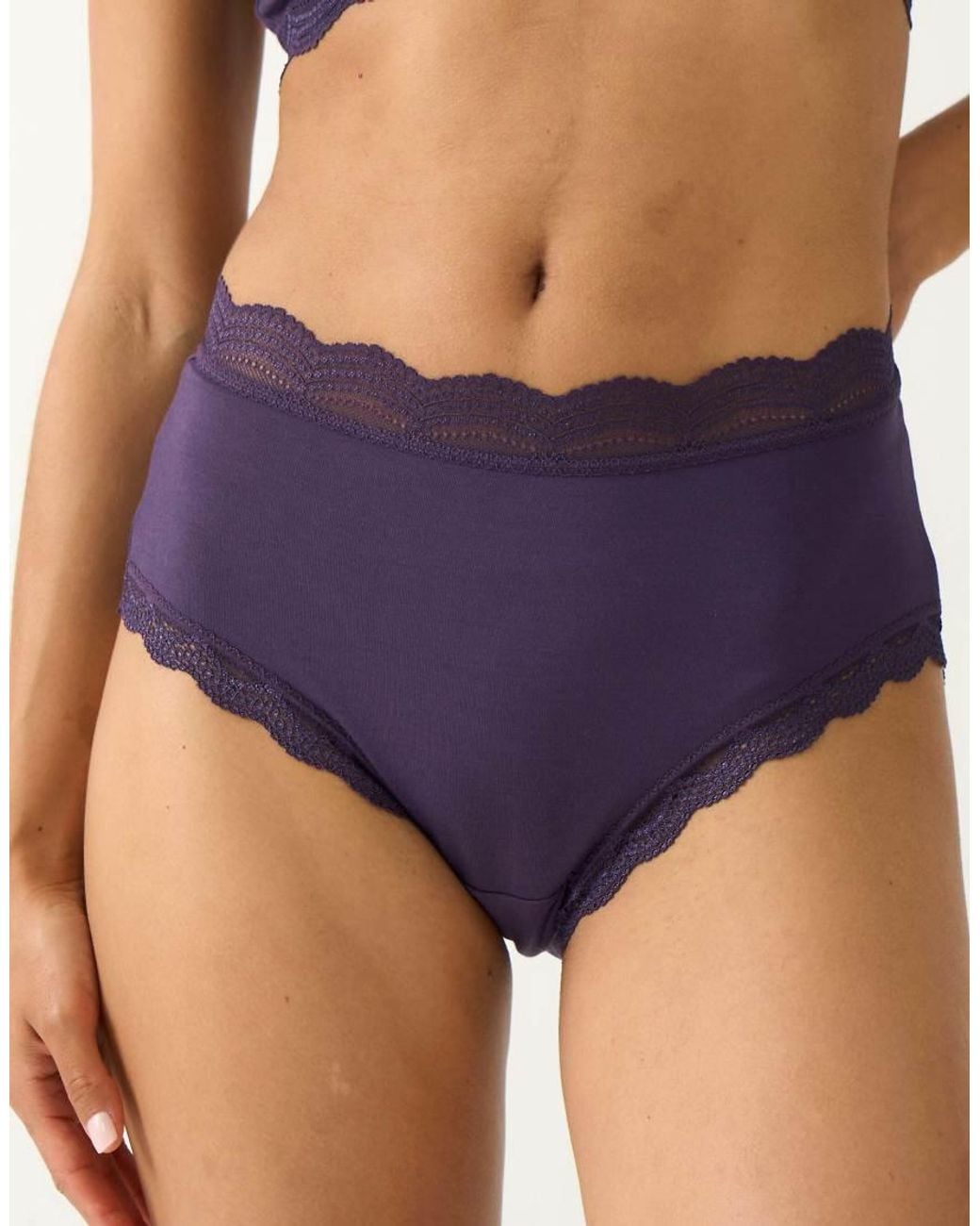 Stripe & Stare Blue High Rise Knicker Four Pack