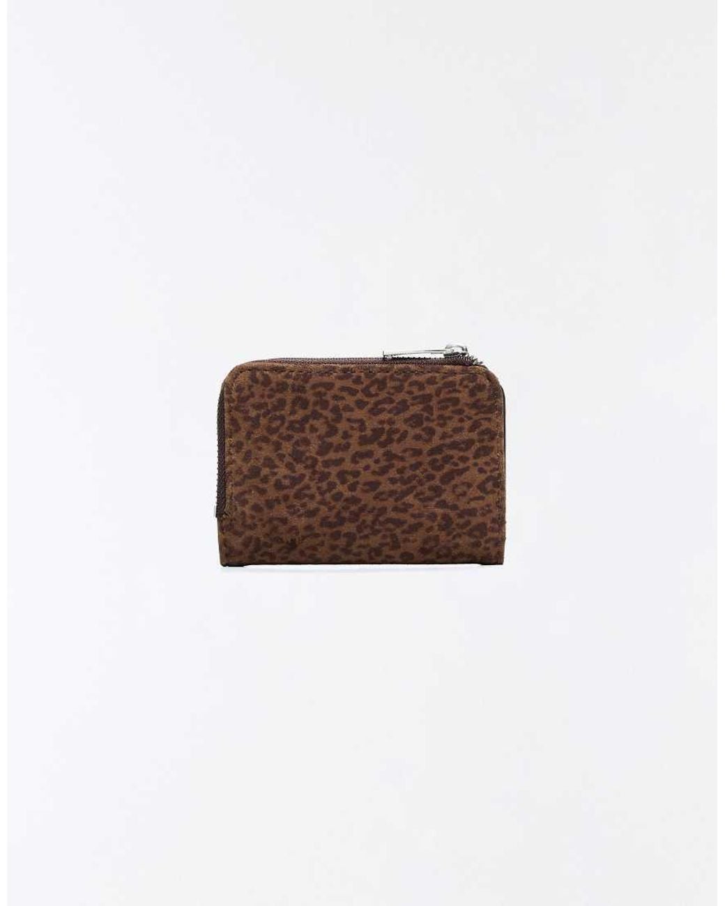 Bershka White Animal Print Coin Purse With Studs
