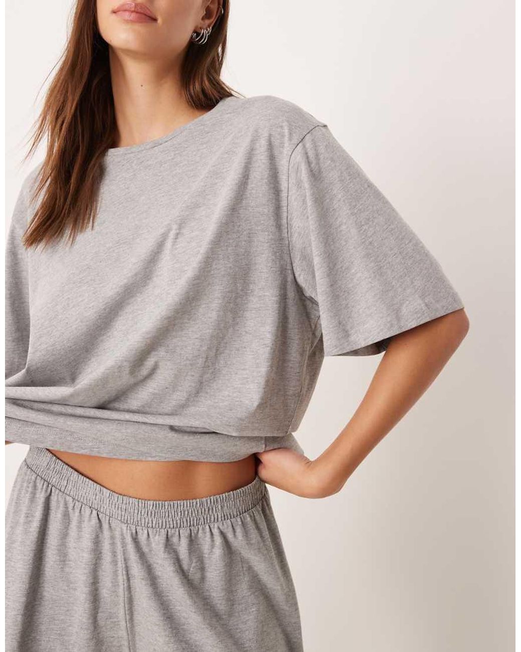 ASOS Gray Mix & Match Cotton Pajama Shorts