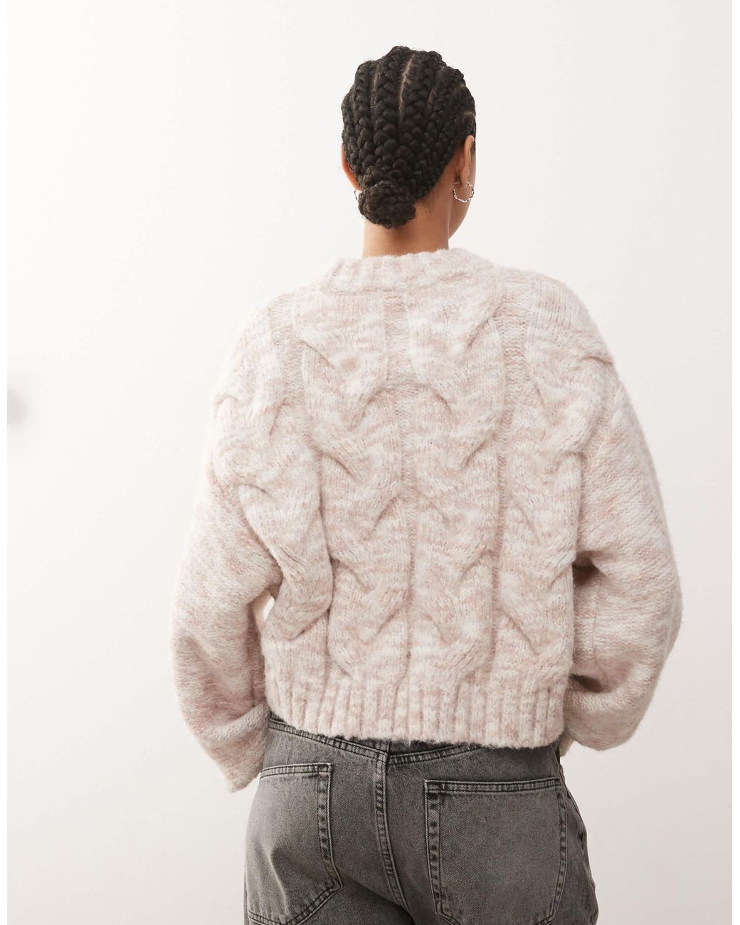 Monki Natural Cable Knit Jumper