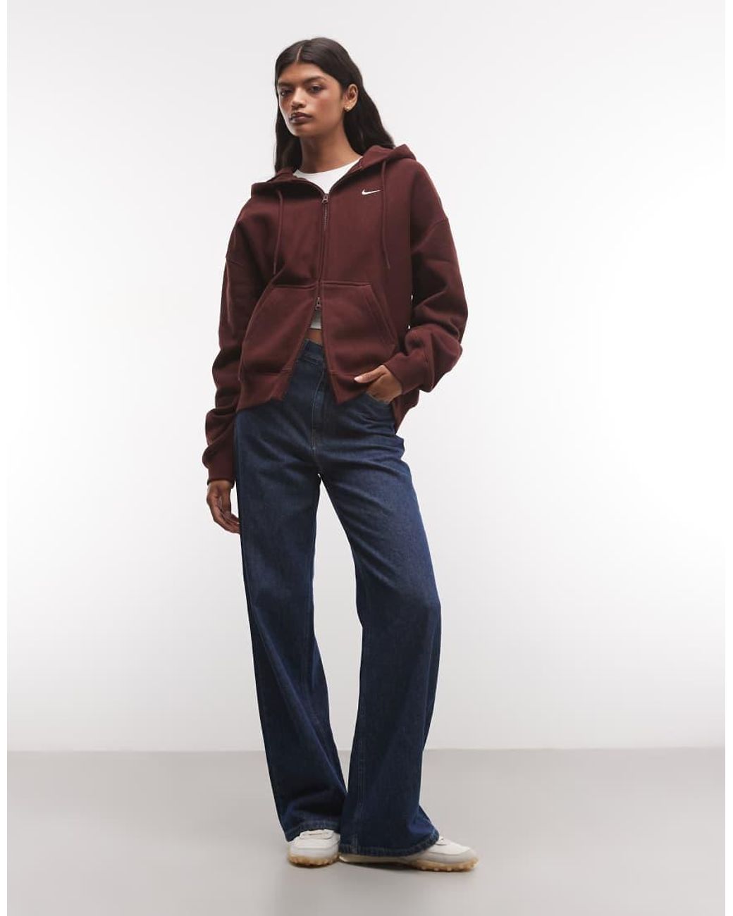 Nike Red Studio Fleece Heavy-weight Oversized Full Zip Hoodie