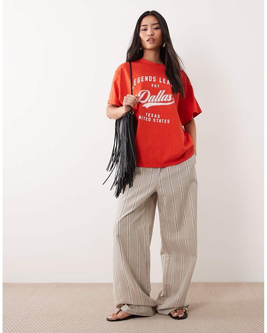 ASOS Red Oversized T-shirt With Dallas Football Graphic