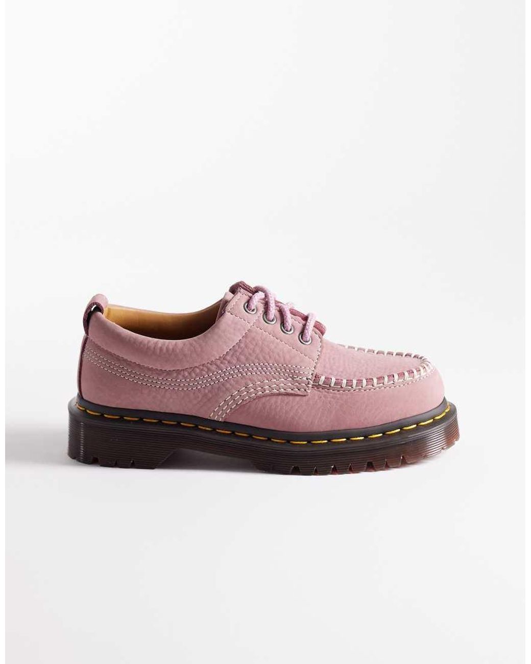 Dr. Martens Pink Lowell Contrast Stitch Shoe