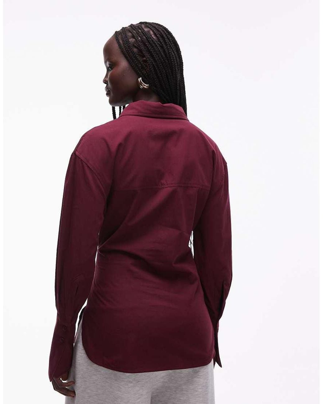 Lioness Red Sydney Collar Detail Multiway Button Front Cinched Waist Shirt