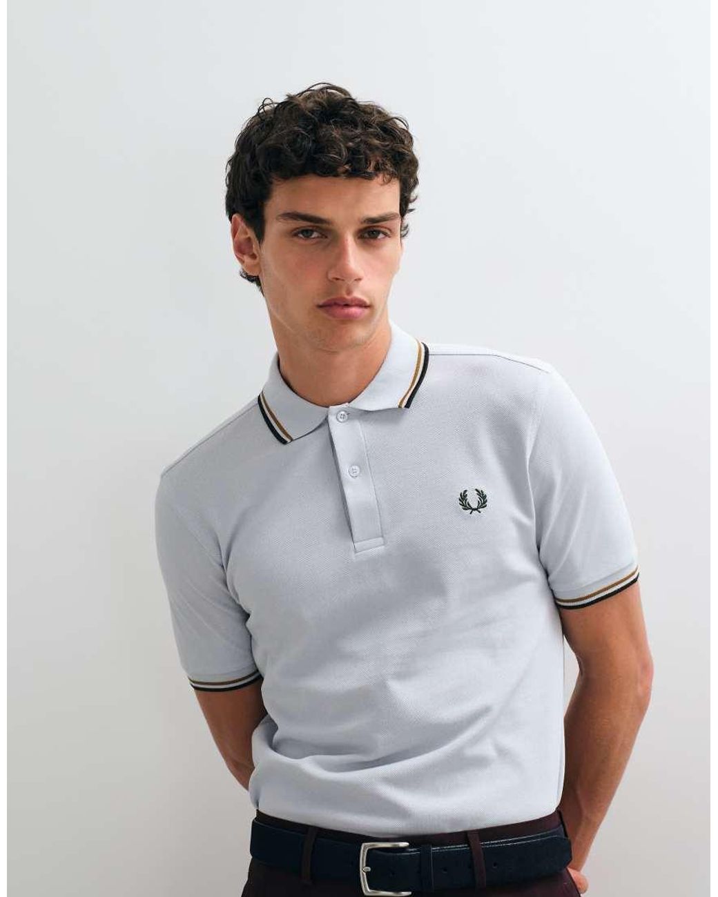 Fred Perry White Twin Tipped Polo Shirt for men