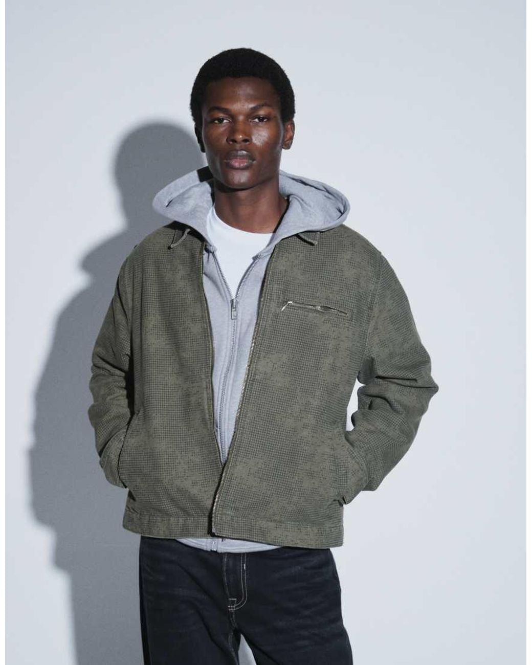 Levi's Black Cristobal Printed Harrington Jacket for men