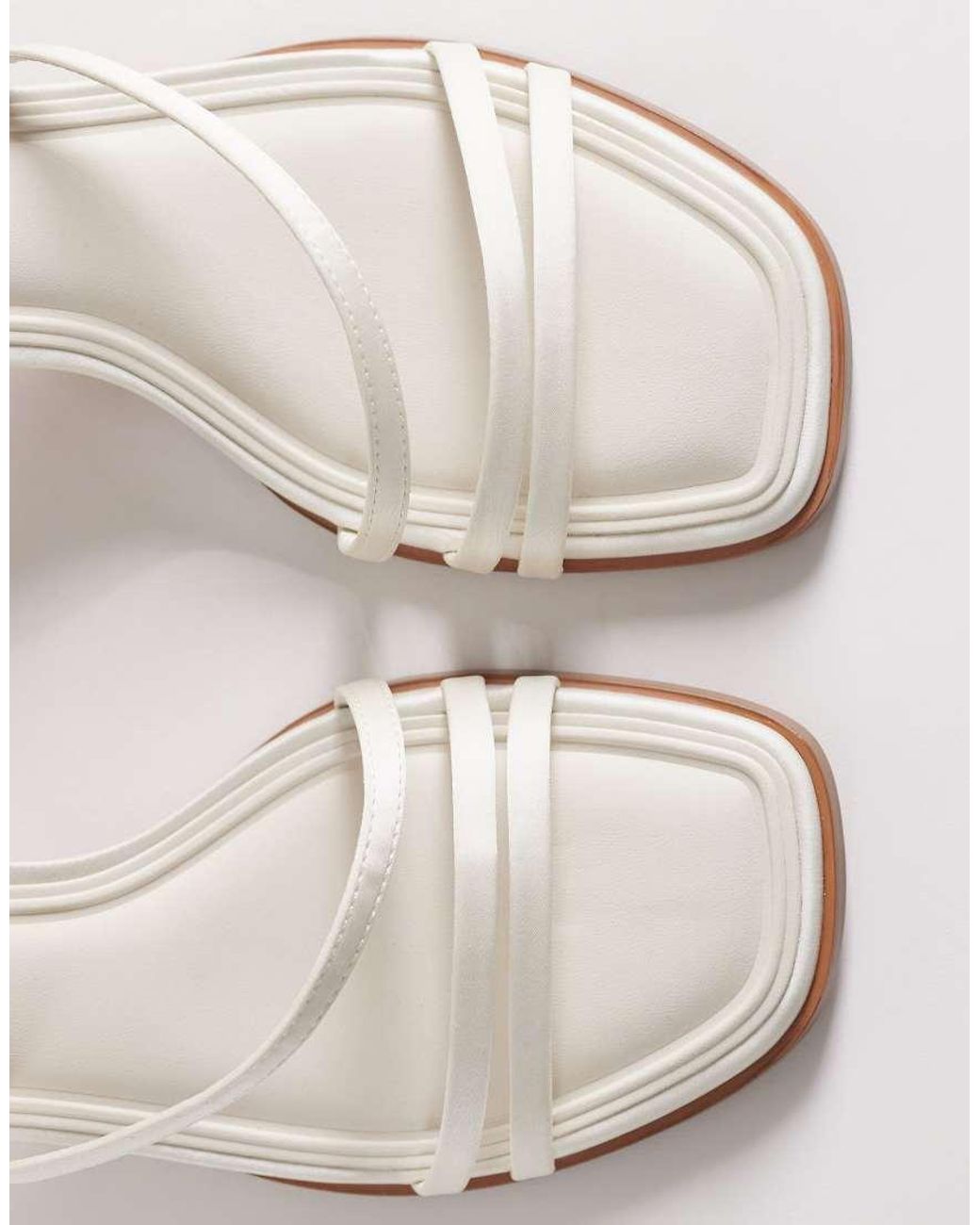 ASOS White Honeybee Mid Block Heeled Sandals