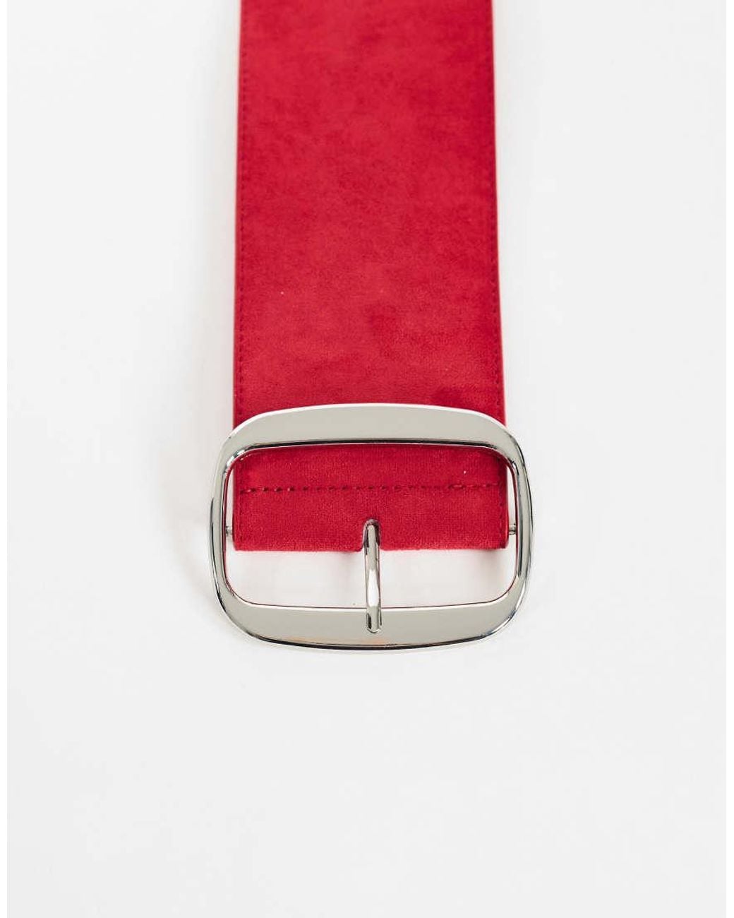 TOPSHOP Red Brittany Suedette Wide Belt