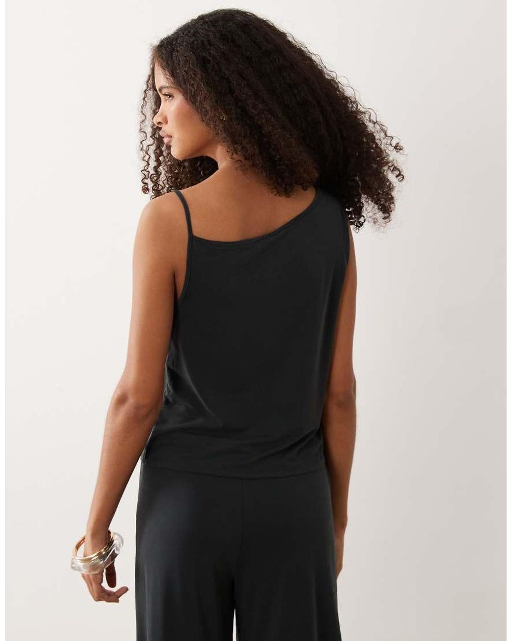 Mango Black Nana Asymmetric Sleeveless Top Co-ord With Buttons