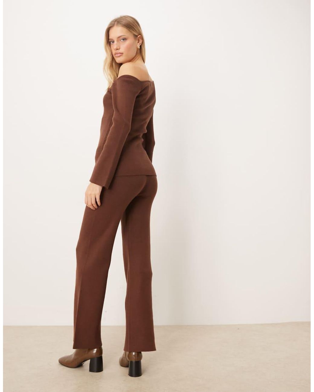 Pretty Lavish Brown Knitted Trouser Co-ord