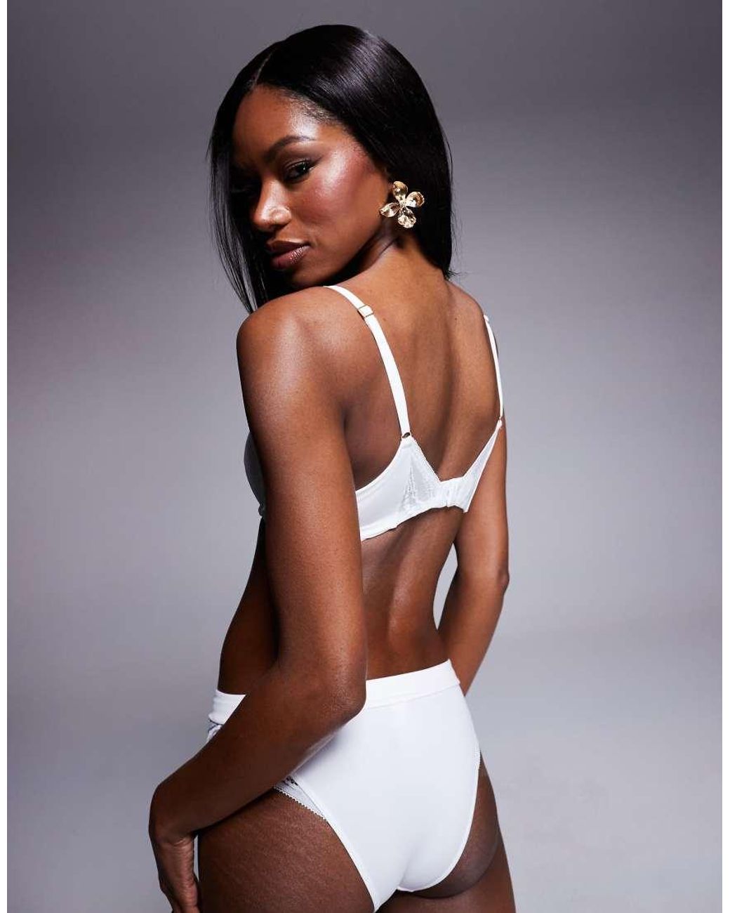 KBX White Charlotte Padded Plunge Bra