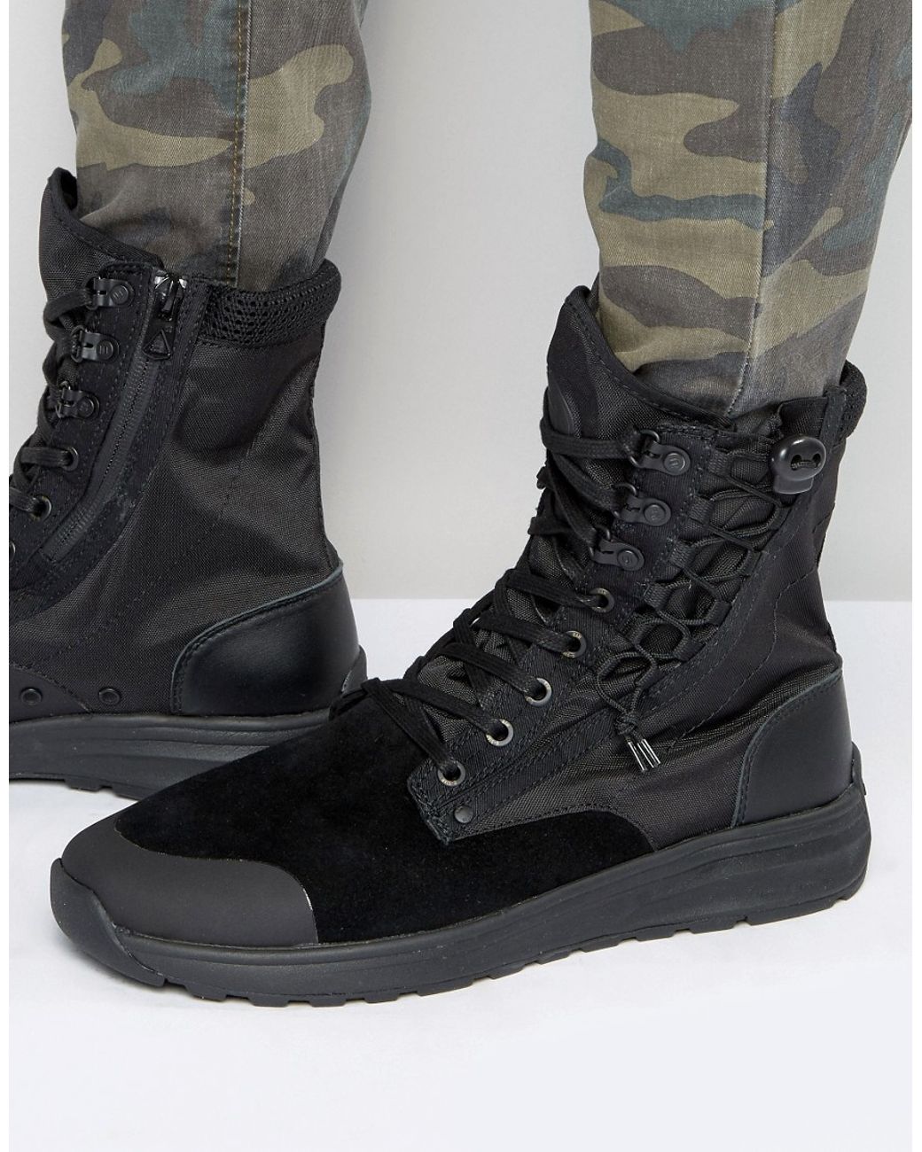 G-Star RAW Suede Cargo High Sneakers in Black for Men | Lyst
