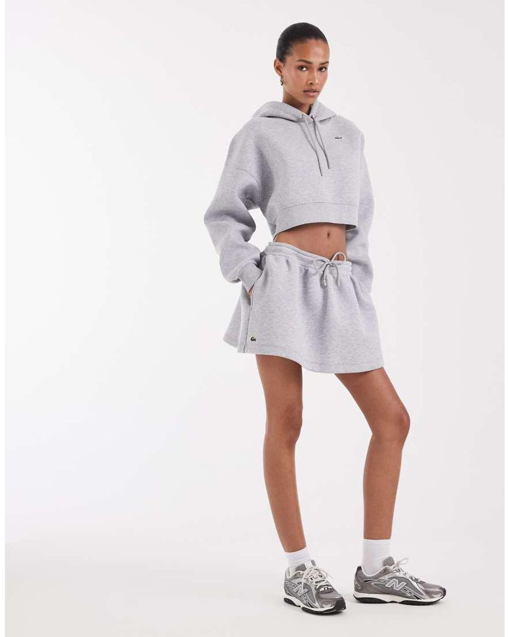 Lacoste Gray Cotton Mini Sweat Skirt