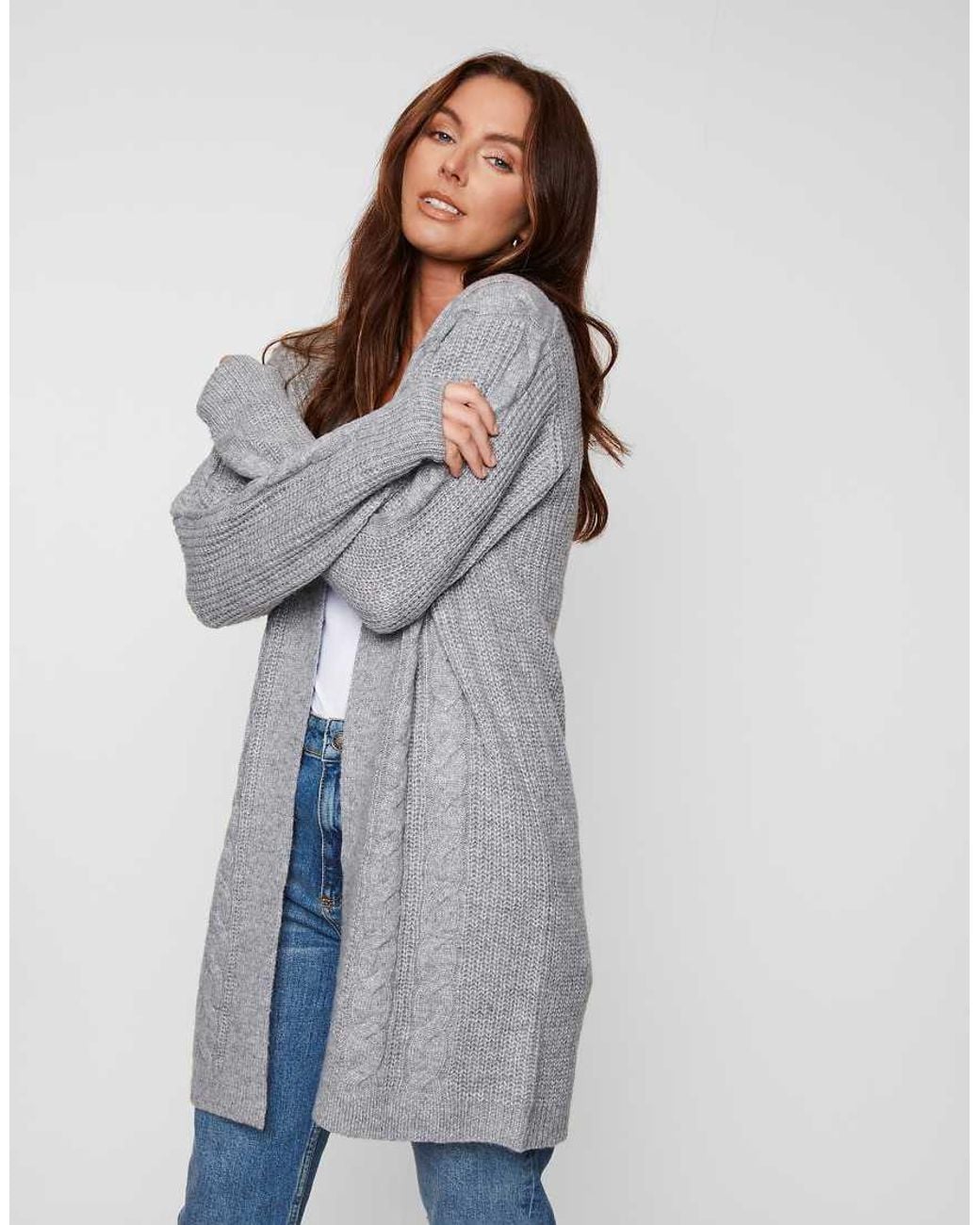 Threadbare Blue Rozanna' Cable Knit Cardigan